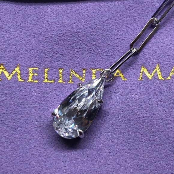 MELINDA MARIA TEARDROP LARIAT NECKLACE, NEW WITHOUT TAGS - Picture 3 of 10